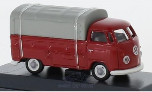 Volkswagen T1 1/87 Schuco b Pritsche rosso/grigio mit Plane modellino in miniatura