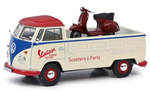 Volkswagen T1 1/43 Schuco b Pritsche Scooters & Parts avec scooter GS modellino in miniatura
