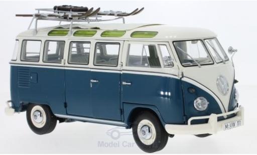 Volkswagen T1 B 1/18 Schuco b Samba Bus blu/beige Wintersport Wintersport mit Dachgepäckträger modellino in miniatura