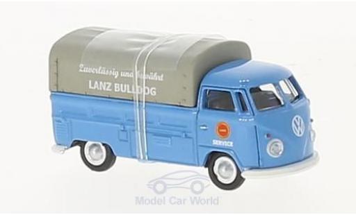 Volkswagen T1 B 1/87 Schuco c blu Lanz Bulldog Pritsche mit Plane modellino in miniatura