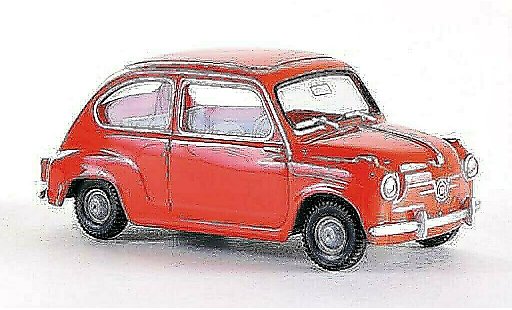 Seat 600 Base 1/87 Wiking rot-orange modellini auto