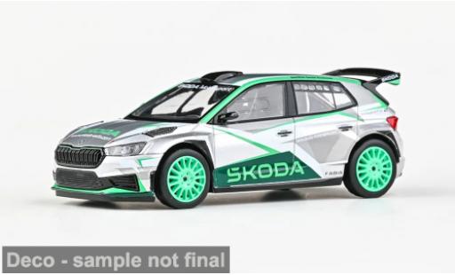 Modellini auto Skoda Fabia IV RS Rallye2 gr&Atilde;&frac14;n/weiss 2022 Motorsport Design 2023 1/43 Abrex