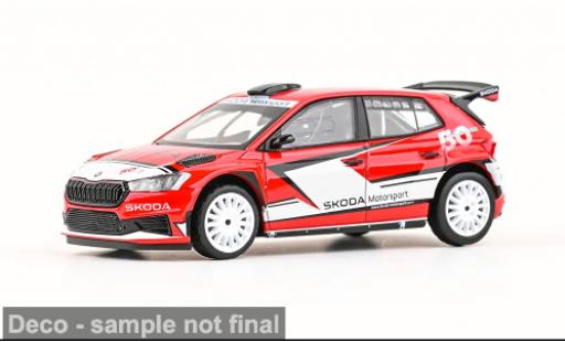 Modellini auto Skoda Fabia IV RS Rallye2 rot/weiss 2022 Motorsport Design 2024 1/43 Abrex