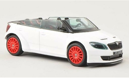 Skoda Fabia Concept Car 1/43 Abrex 2000 bianco con roten Felgen modellini auto