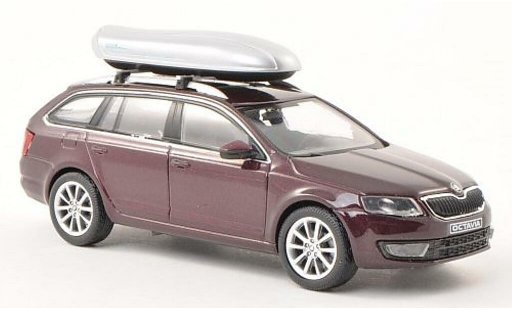 Skoda Octavia Combi 1/43 Abrex III rosso con tettobox modellini auto