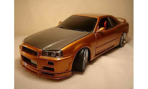 Nissan Skyline R34 1/18 Autoart orange carbon kit nos modellini auto