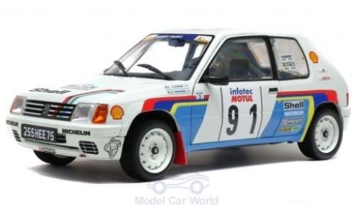 Peugeot 205 1/18 Solido Rallye No.91 Rallye WM Rallye Tour de Corse 1989 J.Le Bihan/S.Kervarrec modellino in miniatura