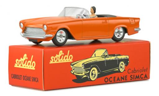 Simca Oceane 1/43 Solido orange avec figurine modellino in miniatura