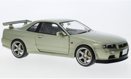 Nissan Skyline 1/18 Solido GT-R (R34) metallise la chaux RHD 1999 modellino in miniatura