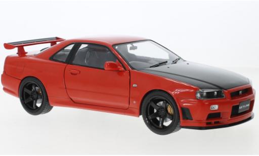 Nissan Skyline 1/18 Solido GT-R (R34) rosso/nero RHD 1999 modellino in miniatura