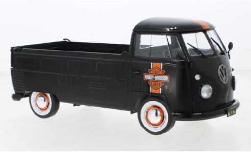Volkswagen T1 1/18 Solido plateforme Douane matte noir Harley-Davidson 1950 modellino in miniatura