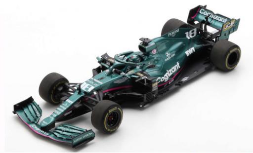 Aston Martin AMR2 1/43 Spark 1 No.18 Cognizant F1 Team Cognizant Formel 1 GP Bahrain 2021 L.Stroll modellino in miniatura