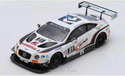 Bentley Continental 1/43 Spark GT3 RHD No.31 Team Parker Racing 24h Spa 2018 R.Smith/D.Pierce/A.Meyrick/S.Morris modellino in miniatura