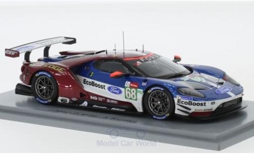 Ford GT 1/43 Spark No.68 Chip Ganassi Team USA 24h Le Mans 2018 J.Hand/D.Müller/S.Bourdais modellino in miniatura