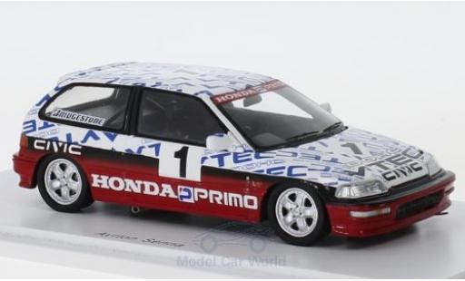Honda Civic 1/43 Spark (EF9) Gr. N RHD No.1 Suzuka Test 1990 A.Senna modellino in miniatura