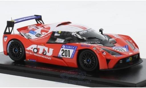 Aston Martin V8 Vantage GT4 1/43 Spark KTM X-Bow GT4 No.201 24h Nürburgring 2018 N.Schiff/D.Kraihamer/L.Strycek/R.Frey modellino in miniatura