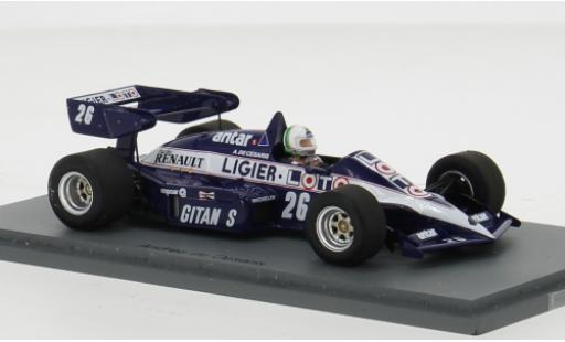 Ligier JS2 1/43 Spark 3 No.26 Formel 1 GP Südafrika 1984 1:43 modellino in miniatura