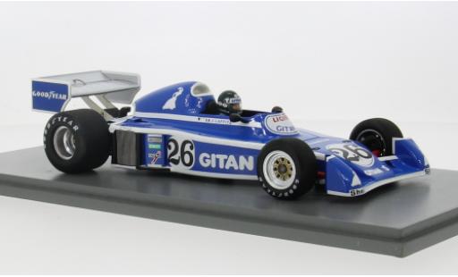 Ligier JS5 1/18 Spark No.26 Gitanes Formel 1 GP Belgien 1976 1:18 modellino in miniatura