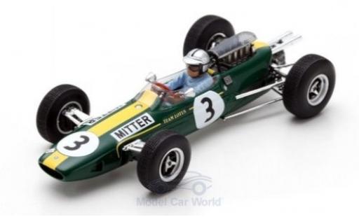 Lotus 25 1/43 Spark No.3 Formel 1 GP Deutschland 1965 G.Mitter modellino in miniatura