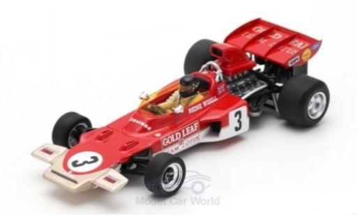 Lotus 72 1/43 Spark D No.3 Gold Leaf Formel 1 GP Kanada 1971 mit Decals R.Wisell modellino in miniatura
