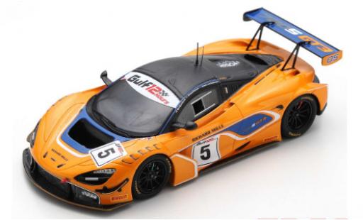 McLaren 720 1/43 Spark S GT3 No.5 12h Gulf 2018 B.Barnicoat/A.Parente/S.van Gisbergen modellino in miniatura