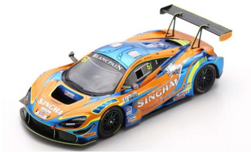 McLaren 720 1/43 Spark S GT3 No.61 ABSSA Motorsport Singha Blancpain GT World Challenge Asia 2019 P.Bhirombhakdi/K.Sawa modellino in miniatura