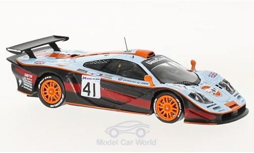 McLaren F1 1/43 Spark GTR No.41 Gulf 24h Le Mans 1997 A.Olofsson/P-H.Raphanel/J.M.Gounon modellino in miniatura