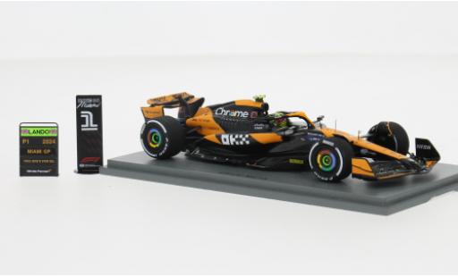 McLaren F1 1/43 Spark MCL38 No.4 Team Formel 1 GP Miami 2024 1:43 modellino in miniatura