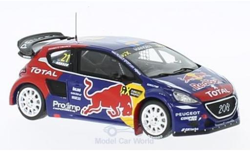 Peugeot 208 1/43 Spark WRX No.21 Team Hansen Red Bull Rallye-Cross WM Frankreich 2015 T.Hansen modellino in miniatura
