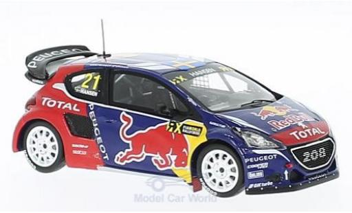 Peugeot 208 1/43 Spark WRX No.21 Team Hansen Red Bull Rallye-Cross WM Kanada 2016 T.Hansen modellino in miniatura