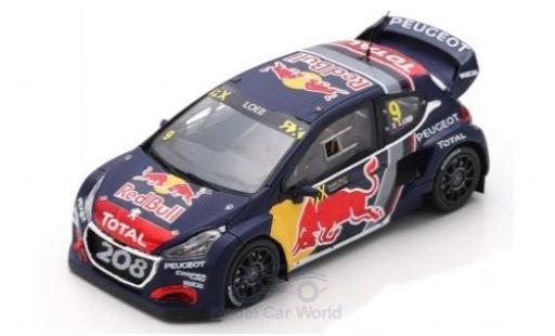 Peugeot 208 1/43 Spark WRX No.9 Team Total Red Bull World RX Belgien 2018 S.Loeb modellino in miniatura