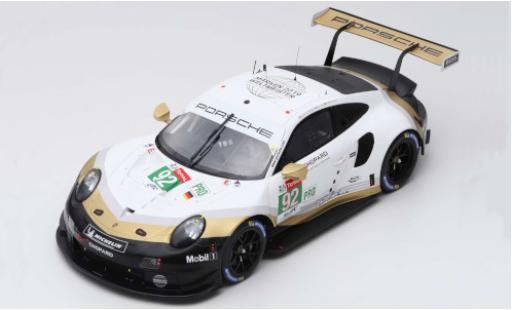 Porsche 992 RSR 1/87 Spark 911 (991) RSR No.92 GT Team 24h Le Mans 2019 M.Christensen/K.Estre/L.Vanthoor modellino in miniatura