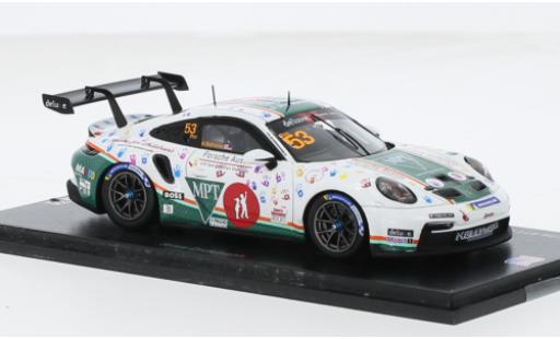 Porsche 992 GT3 1/43 Spark 911  Cup No.53 Deluxe Super Cup North America 2023 1:43 modellino in miniatura