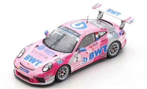 Porsche 992 GT3 1/43 Spark 911 GT3 Cup (991 II) No.2 BWT Lechner Racing BWT Carrera Cup Deutschland 2019 J.Andlauer modellino in miniatura