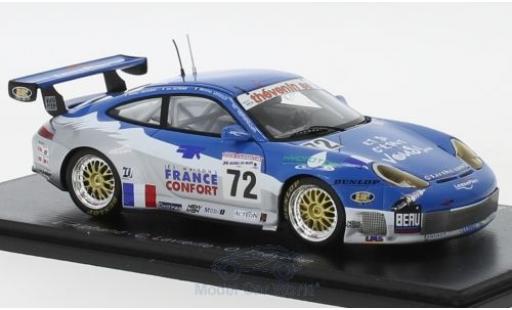 Porsche 996 GT3 RS 1/43 Spark 911 GT3 RS No.72 24h Le Mans 2002 L.Alphand/C.Lavieille/O.Thevenin modellino in miniatura