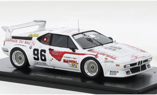 Bmw M1 1/43 Spark No.96 24h Le Mans 1980 modellino in miniatura