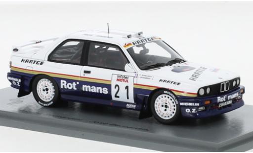Bmw M3 1/43 Spark (E30) No.21 Rothmans Rallye WM Tour de Corse 1989 modellino in miniatura