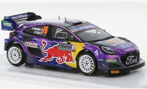 Ford Puma 1/43 Spark Rally 1 No.16 M-Sport World Rally Team Red Bull Rallye WM Rallye Monte Carlo 2022 modellino in miniatura