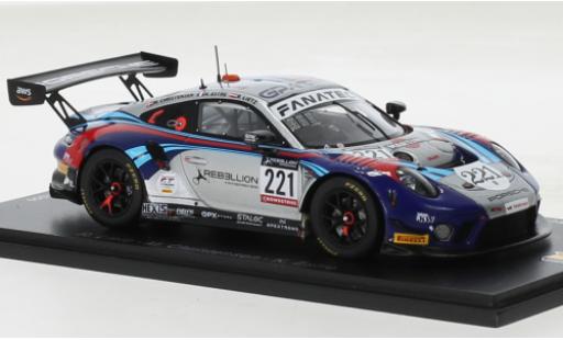 Porsche 991 GT3 R 1/43 Spark 911  No.221 GPX Martini Racing 24h Spa 2022 modellino in miniatura