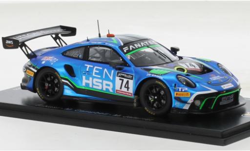 Porsche 991 GT3 R 1/43 Spark 911  No.74 EMA Motorsport 24h Spa 2022 modellino in miniatura