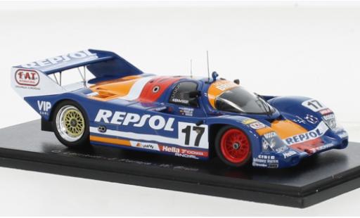 Porsche 962 1991 1/43 Spark C RHD No.17 Brun Motorsport Repsol 24h Le Mans modellino in miniatura