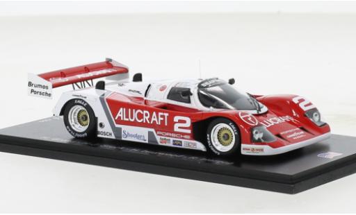 Porsche 962 1990 1/43 Spark C RHD No.2 Alucraft IMSA 24h Daytona modellino in miniatura