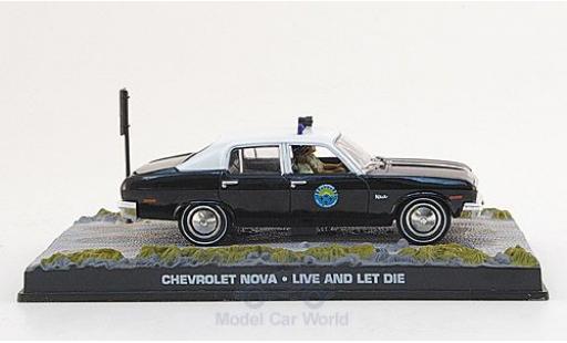 Chevrolet Nova 1/43 SpecialC nero/bianco James Bond 007 1973 Police Leben und sterben lassen ohne Vitrine modellino in miniatura