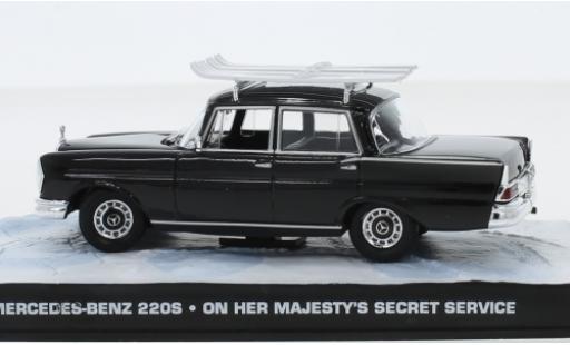 Mercedes 220 1/43 SpecialC S (W111) nero James Bond 007 Im Geheimdienst Ihrer Majestät ohne Vitrine modellino in miniatura