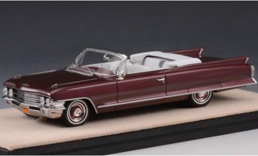 Cadillac Series 62 1/43 Stamp Models Convertibile metallico rosso 1962 modellino in miniatura
