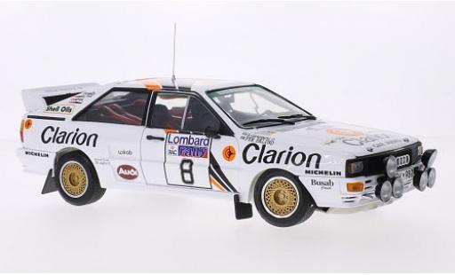 Audi Quattro 1/18 Sun Star A2 No.8 Clarion Rallye WM RAC Rallye 1985 P.Eklund/B.Cederberg modellino in miniatura