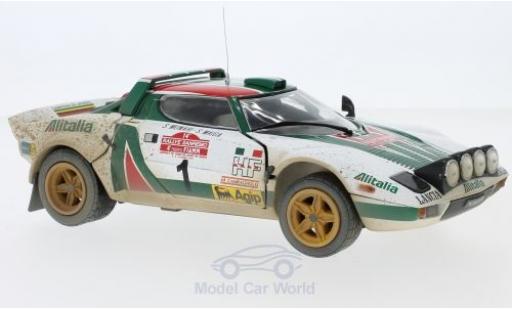 Lancia Stratos 1/18 Sun Star HF No.1 Alitalia Rallye WM Rallye Sanremo 1976 Muddy Version S.Munari/S.Maiga modellino in miniatura
