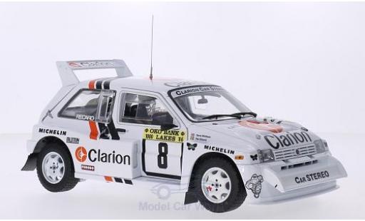 MG Metro 1/18 Sun Star 6R4 No.8 Clarion 1000 Lakes Rallye 1986 P.Eklund/D.Whittock modellino in miniatura