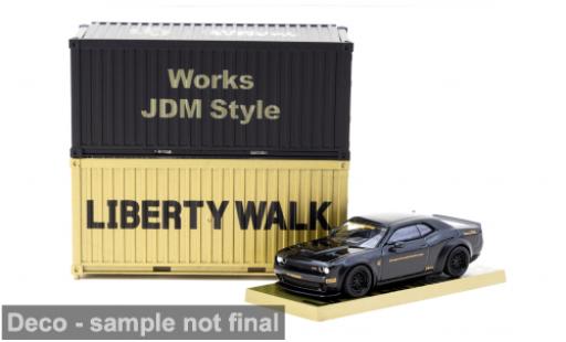 Dodge Challenger 1/64 Tarmac Works SRT Hellcat LB-Works schwarz 1:64 modellino in miniatura