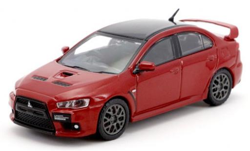 Mitsubishi Lancer 1/64 Tarmac Works Evo X Final Edition metallico rosso/nero RHD modellino in miniatura